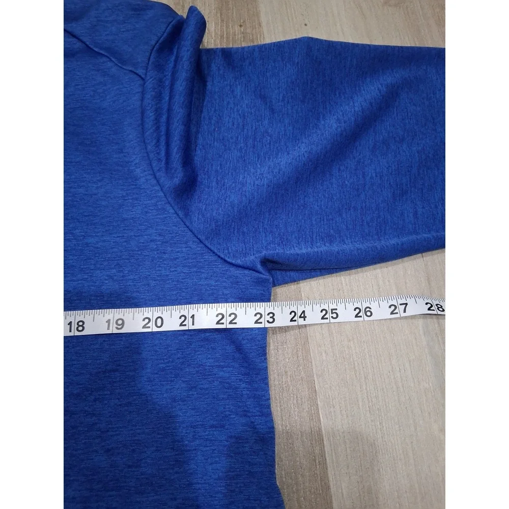 Callaway Mens Blue Heather Quarter Zip Pullover Golf Jacket Large Zipper Pocket